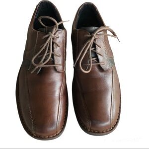 Clarks Wave Mens Lace Up Brown Leather Oxfords 12M